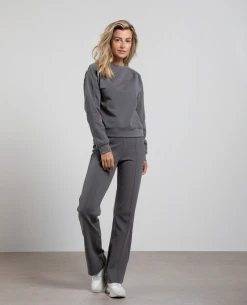 Yaya Jersey Wide Leg Grey Trouser