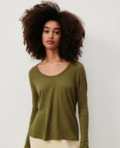 American Vintage Jacksonville Bush Green Long Sleeve T-Shirt -Fashion Clothing AmericanVintageJacksonvilleBushGreen