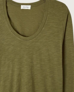 American Vintage Jacksonville Bush Green Long Sleeve T-Shirt -Fashion Clothing AmericanVintageJacksonvilleBushGreen 4