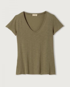 American Vintage Jacksonville Olive Short Sleeve T-Shirt -Fashion Clothing AmericanVintageJacksonvilleOliveT Shirt 3