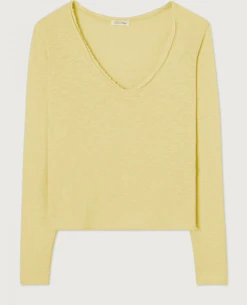 American Vintage Sonoma Pistachio Long Sleeve T-Shirt -Fashion Clothing AmericanVintageV NeckSonomaPistachio 4