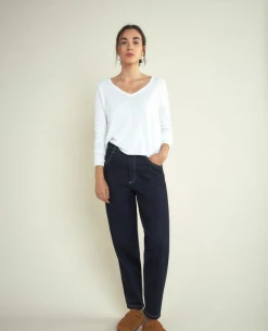 American Vintage Sonoma V-Neck White Long Sleeve T-Shirt -Fashion Clothing AmericanVintageV NeckSonomaWhite 3