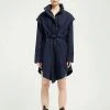 BRGN Monsun Navy Coat -Fashion Clothing BRGN Monsun Navy Coat on Model Biscuit Clothing