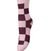 Beck Sondergaard Petula Check Mauve Sock -Fashion Clothing Beck Sondergaard Petula Mauve Mist Sock Biscuit Clothing