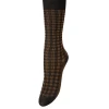 Beck Sondergaard Gingham Black Socks -Fashion Clothing BeckSondergaardGinghamCottaSockBlack