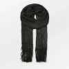 Beck Sondergaard Black Lyrexa Scarf -Fashion Clothing BeckSondergaardLyrexaScarf