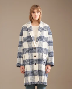 Bellerose Claire Blue Check Coat -Fashion Clothing BelleroseClaireCheckCoat 2