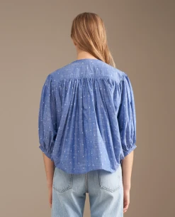 Bellerose Ink Blue Spot Blouse -Fashion Clothing BelleroseInkBlueBlouse 4