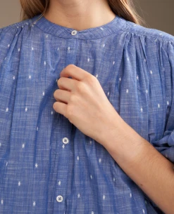 Bellerose Ink Blue Spot Blouse -Fashion Clothing BelleroseInkBlueBlouse 5