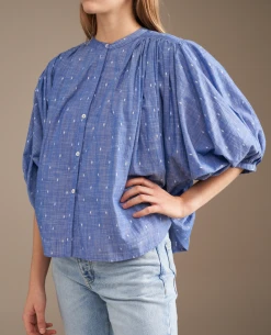 Bellerose Ink Blue Spot Blouse -Fashion Clothing BelleroseInkBlueBlouse 6