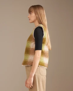 Bellerose Less Check Brown Reversible Gilet -Fashion Clothing BelleroseLessCheckVest 3