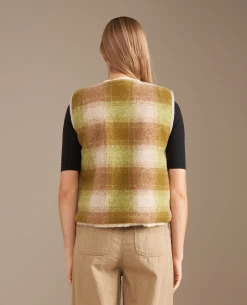 Bellerose Less Check Brown Reversible Gilet -Fashion Clothing BelleroseLessCheckVest 4