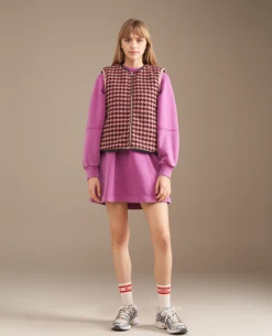 Bellerose Less Check Pink Green Reversible Gilet