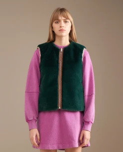 Bellerose Less Check Pink Green Reversible Gilet -Fashion Clothing BelleroseLessComboVest 10