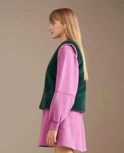 Bellerose Less Check Pink Green Reversible Gilet -Fashion Clothing BelleroseLessComboVest 11