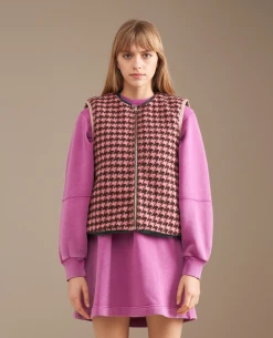 Bellerose Less Check Pink Green Reversible Gilet -Fashion Clothing BelleroseLessComboVest 2