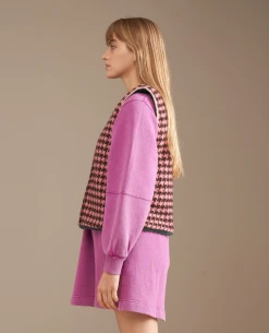 Bellerose Less Check Pink Green Reversible Gilet -Fashion Clothing BelleroseLessComboVest 3