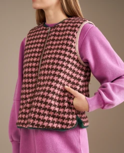 Bellerose Less Check Pink Green Reversible Gilet -Fashion Clothing BelleroseLessComboVest 5