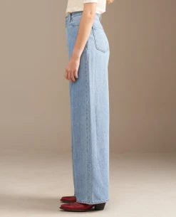 Bellerose Parthe Blue Bleach Wide Leg Jeans -Fashion Clothing BellerosePartheLightBlueBleachJean 4