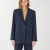 Dea Kudibal Vilettie Blue Pinstripe Blazer -Fashion Clothing DeaKudibalVilettiePinstripeBlazer