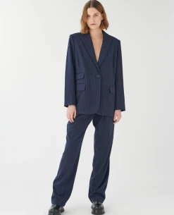 Dea Kudibal Vilettie Blue Pinstripe Blazer -Fashion Clothing DeaKudibalVilettiePinstripeBlazer 2