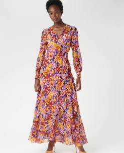 Dea Kudibal Vivian Flora Magent Wrap Dress