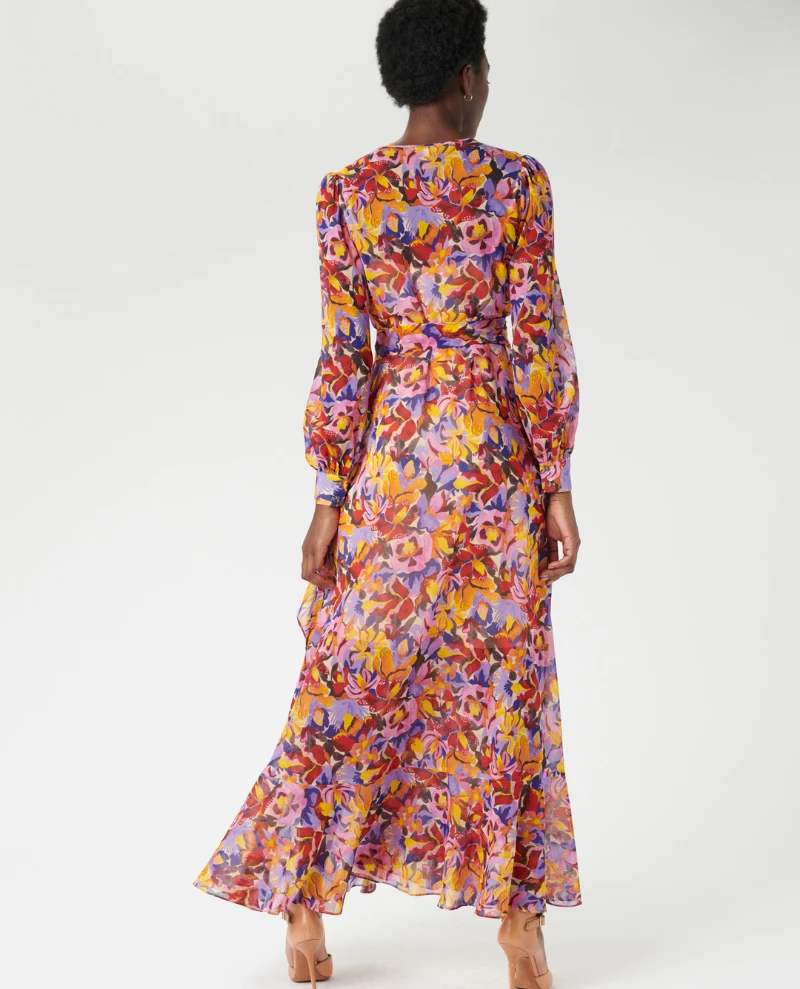 Dea Kudibal Vivian Flora Magent Wrap Dress 4 Dea Kudibal Vivian Flora Magent Wrap Dress - Image 2