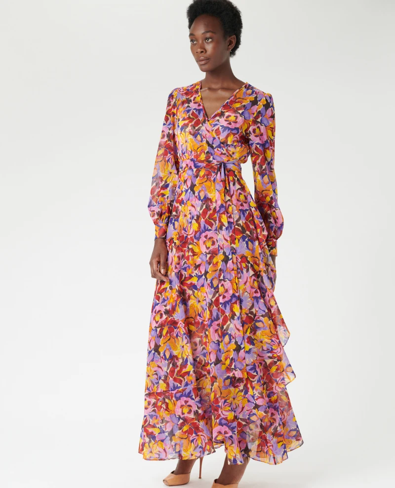 Dea Kudibal Vivian Flora Magent Wrap Dress 5 Dea Kudibal Vivian Flora Magent Wrap Dress - Image 3