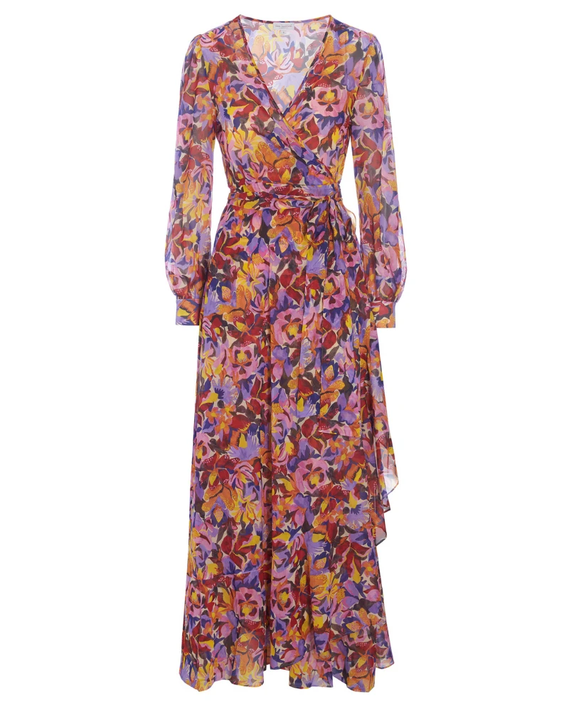 Dea Kudibal Vivian Flora Magent Wrap Dress 7 Dea Kudibal Vivian Flora Magent Wrap Dress - Image 5