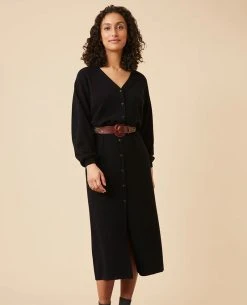 Des Petits Hauts Amily Black Dress -Fashion Clothing Des Petits Hauts Amily Black Dress Biscuit Clothing