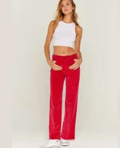 Five Line Strawberry Cord Trousers
