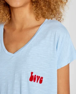 Five Jeans Petite Love Blue T-shirt -Fashion Clothing FiveJeansTSE2345BlueTee 2