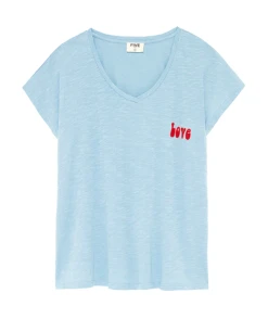 Five Jeans Petite Love Blue T-shirt -Fashion Clothing FiveJeansTSE2345BlueTee 3