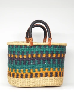 Frafra Oval Basket -Fashion Clothing FraFraOvalBasketBlue Orange