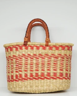 Frafra Oval Basket -Fashion Clothing FrafraOvalRedBasket