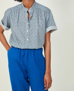 Hartford Ceylan Blue Woven Shirt