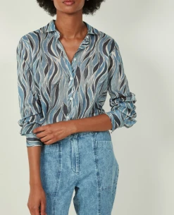 Hartford Corazon Blue Woven Shirt