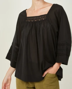 Hartford Hia Black Woven Top
