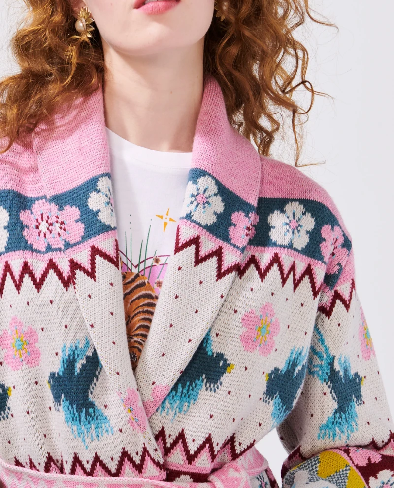 Hayley Menzies Charming Birds Shawl Long Cardigan 4 Hayley Menzies Charming Birds Shawl Long Cardigan - Image 2