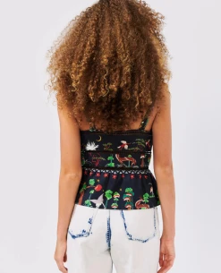 Hayley Menzies Lace Panelled Peplum Black Top -Fashion Clothing HayleyMenziesLacePanelledPeplumBlackTop3