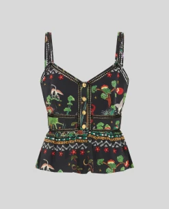 Hayley Menzies Lace Panelled Peplum Black Top -Fashion Clothing HayleyMenziesLacePanelledPeplumBlackTop4