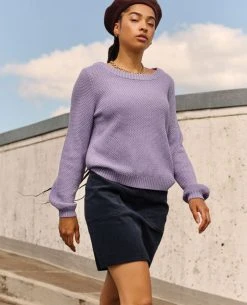 Ichi Cordy Navy Skirt