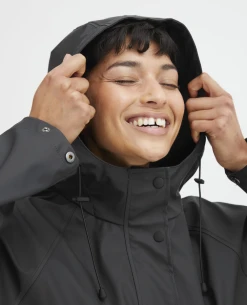 Ichi Tazi Black Rain Jacket -Fashion Clothing IchiBlackTazi 4