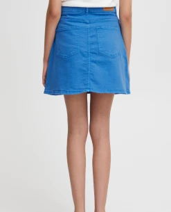 Ichi Cenny Blue Skirt -Fashion Clothing IchiCennyBlueSkirt3