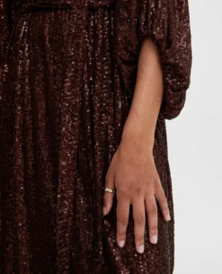 Ichi Fauci Sequin Coffee Bean Dress -Fashion Clothing IchiFuciCoffeeDress 3