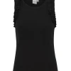 Ichi Paityn Black Top -Fashion Clothing IchiPaitynBlackTop1