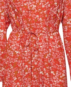 Ichi Tusnelda Orange Dress -Fashion Clothing IchiTusneldaOrangeDress 3