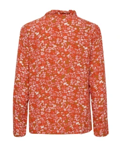 Ichi Tusnelda Orange Blouse -Fashion Clothing IchiTusneldaOrangeShirt 3