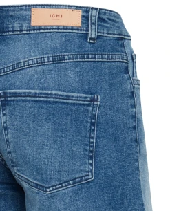 Ichi Twiggy Washed Blue Shorts -Fashion Clothing IchiTwiggyWashedBlueShorts2