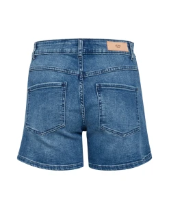 Ichi Twiggy Washed Blue Shorts -Fashion Clothing IchiTwiggyWashedBlueShorts3